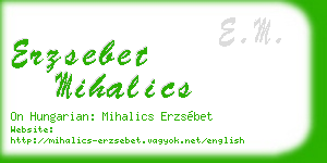 erzsebet mihalics business card